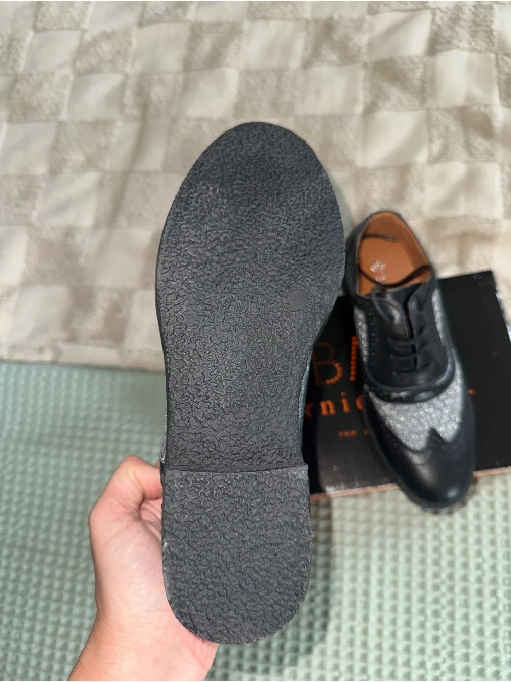 New Bernie Mev black and grey woven oxford‎ shoes size 37